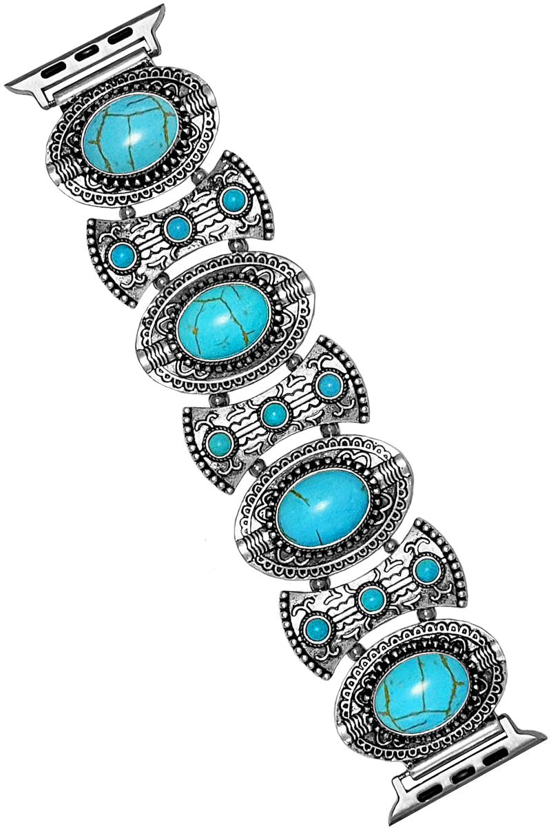 WESTERN AZTEC GEMSTONE CONCHO APPLE WATCH BANDS