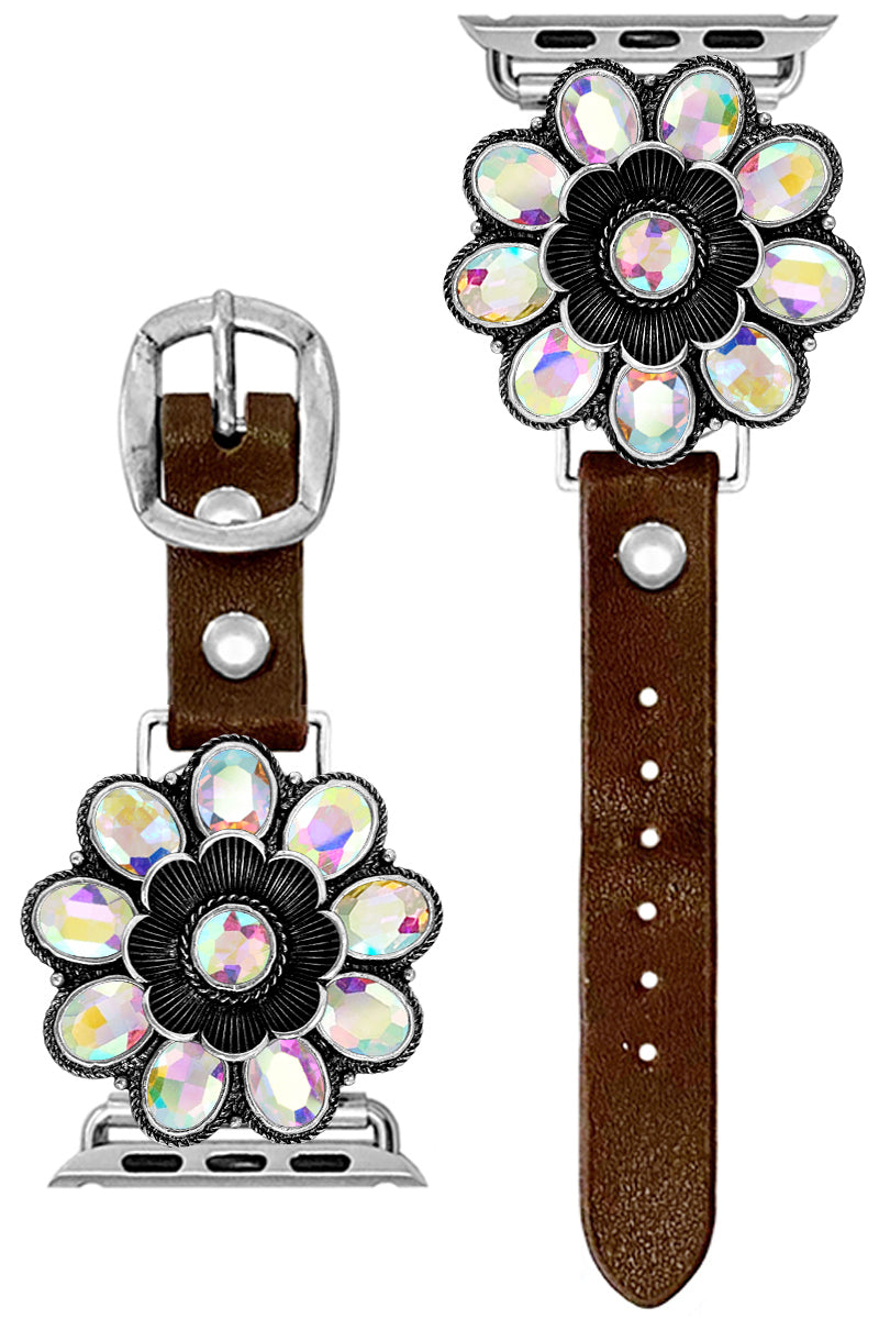 RHINESTONE FLOWER APPLE WATCH BAND