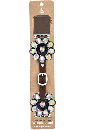 RHINESTONE FLOWER APPLE WATCH BAND