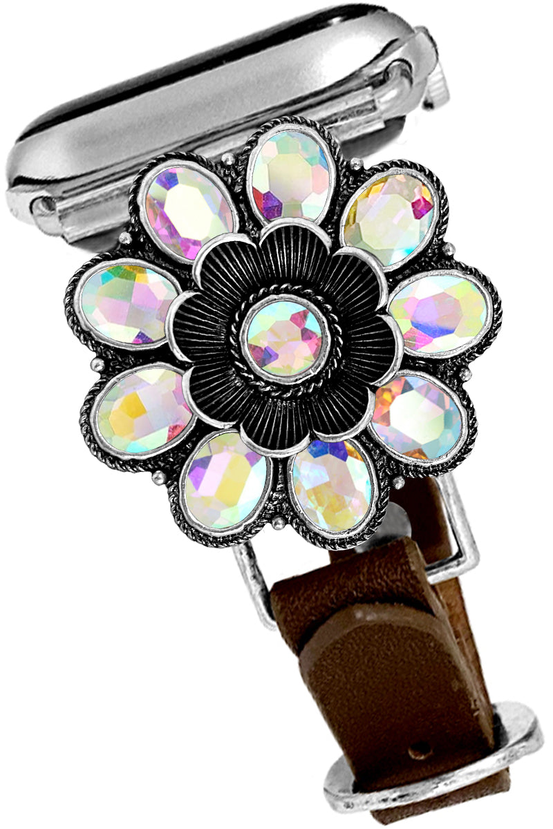 RHINESTONE FLOWER APPLE WATCH BAND