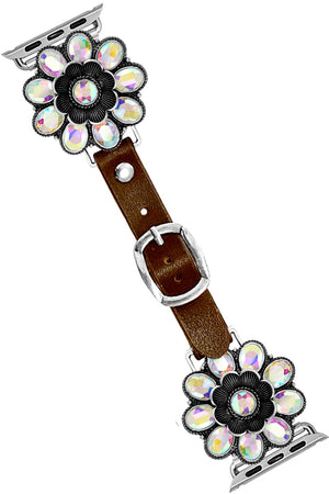 RHINESTONE FLOWER APPLE WATCH BAND