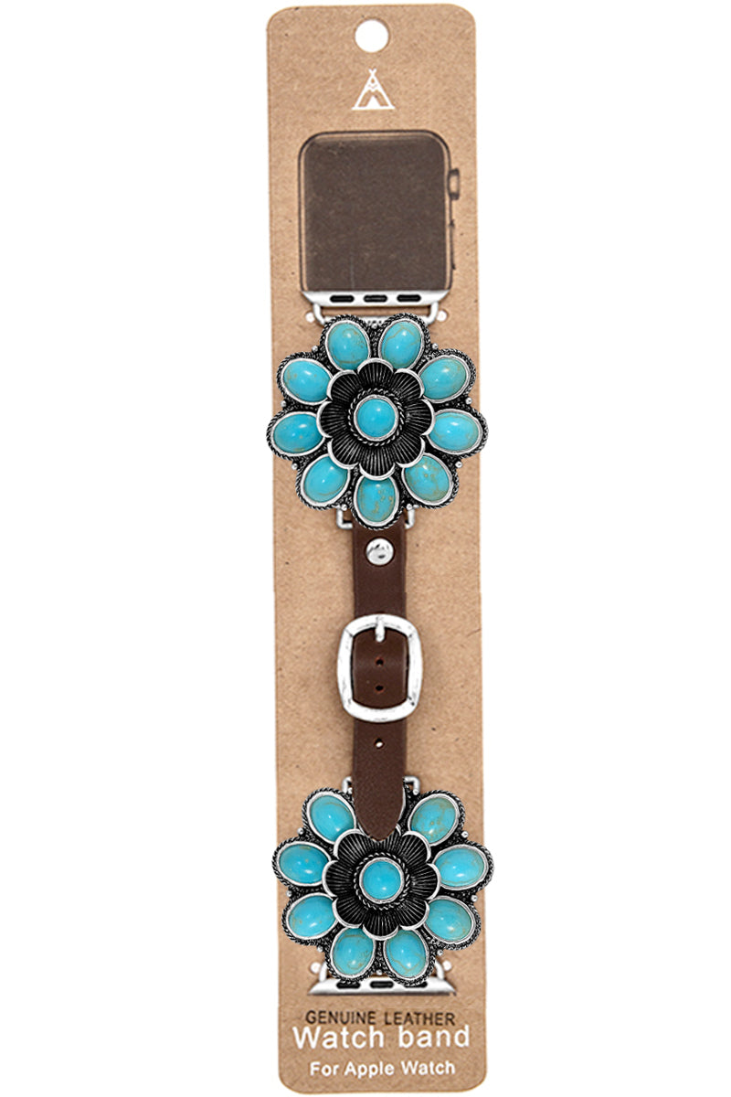 TURQUOISE FLOWER APPLE WATCH BAND