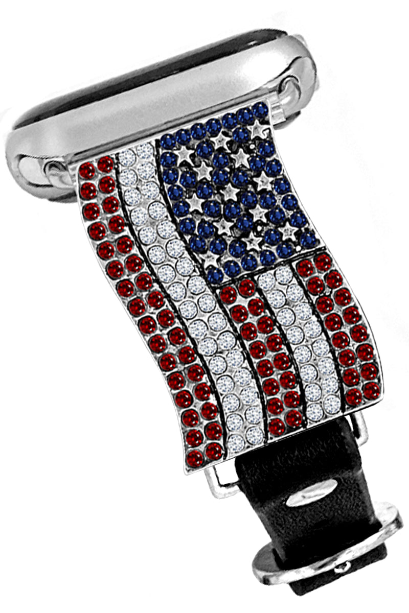 RHINESTONE PAVE USA FLAG APPLE WATCH BAND