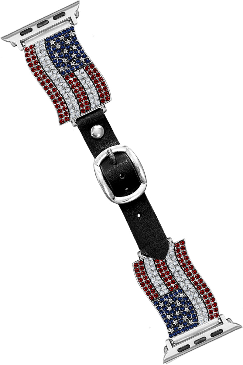 RHINESTONE PAVE USA FLAG APPLE WATCH BAND