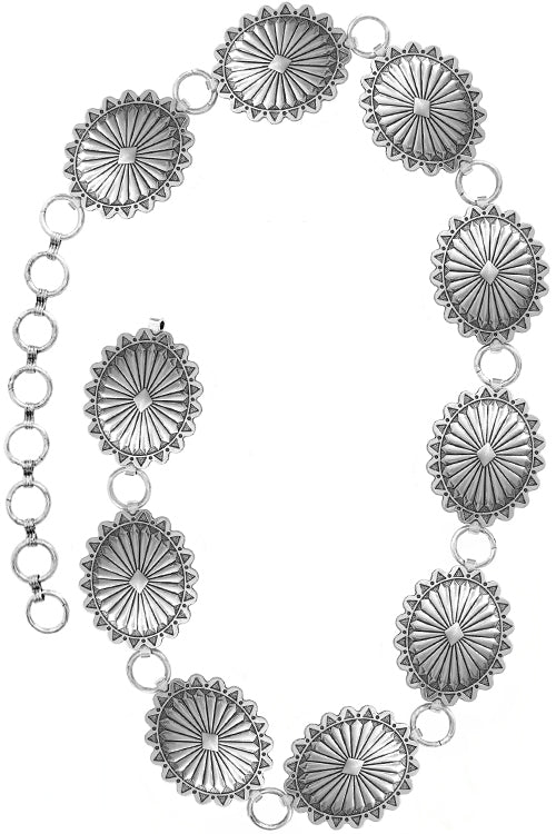 WESTERN CONCHO FLOWER CASTING CHAIN BELT