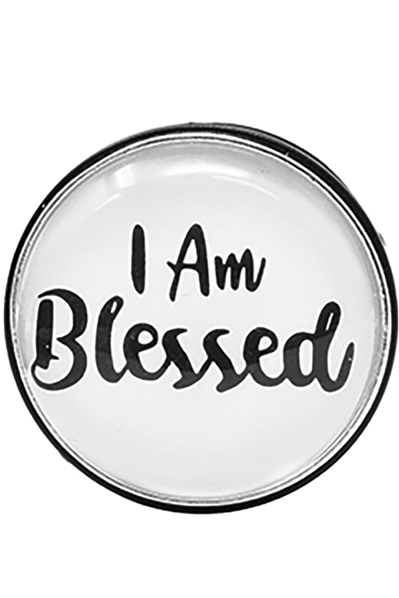 INSPIRATION "I AM BLESSED" MESSAGE GLASS TOP POP UP CELL PHONE Grip